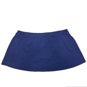 Lands End Navy Blue Skirted Swim Bikini Bottom Size 22 Modest Beach Vacation